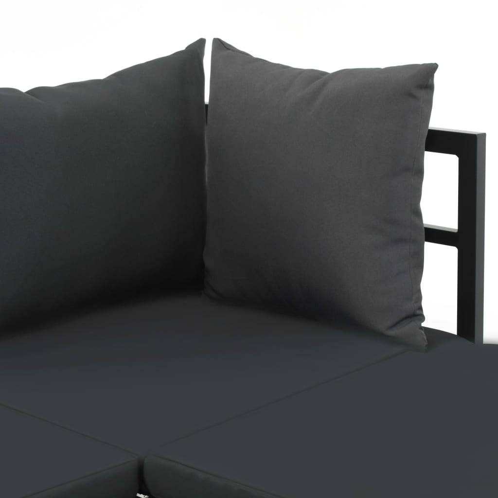 Vidaxl - Canapé d'angle de jardin à 2 places avec coussins Aluminium WPC vidaXL 44704 - Imagen 4
