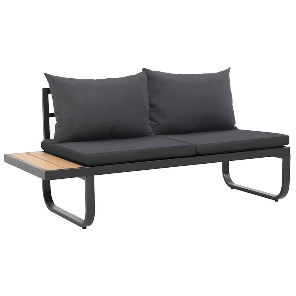 Vidaxl - Canapé d'angle de jardin à 2 places avec coussins Aluminium WPC vidaXL 44704 - Imagen 7
