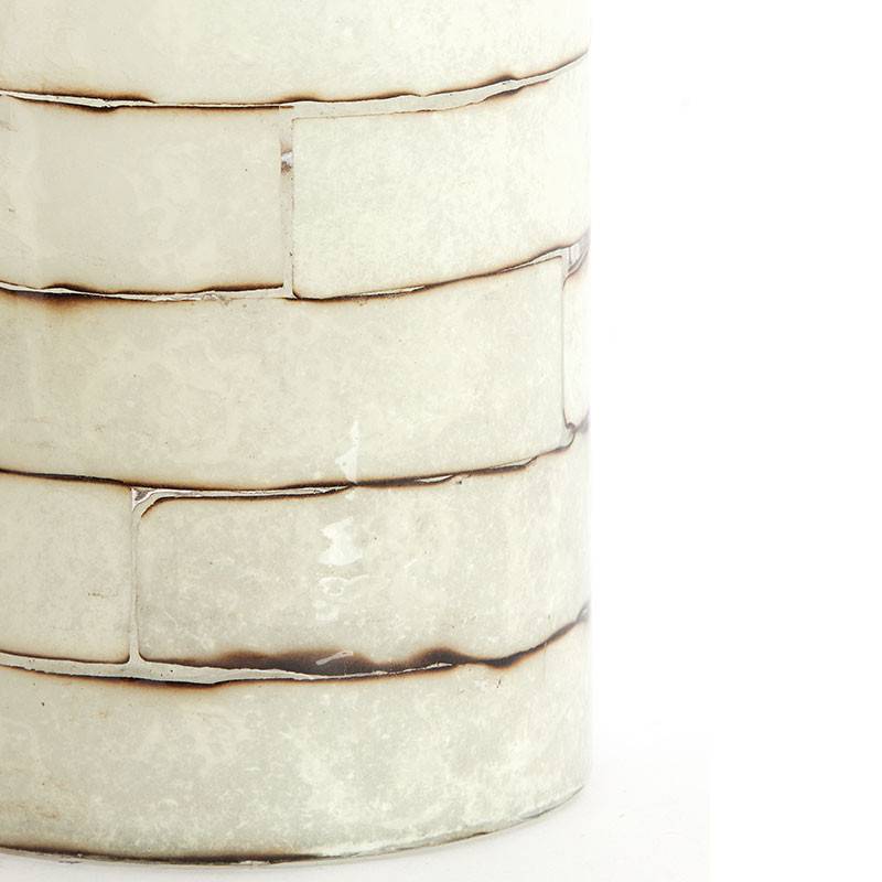 Photophore cylindrique blanc cassé DRONERI 10x13 cm - Image 3