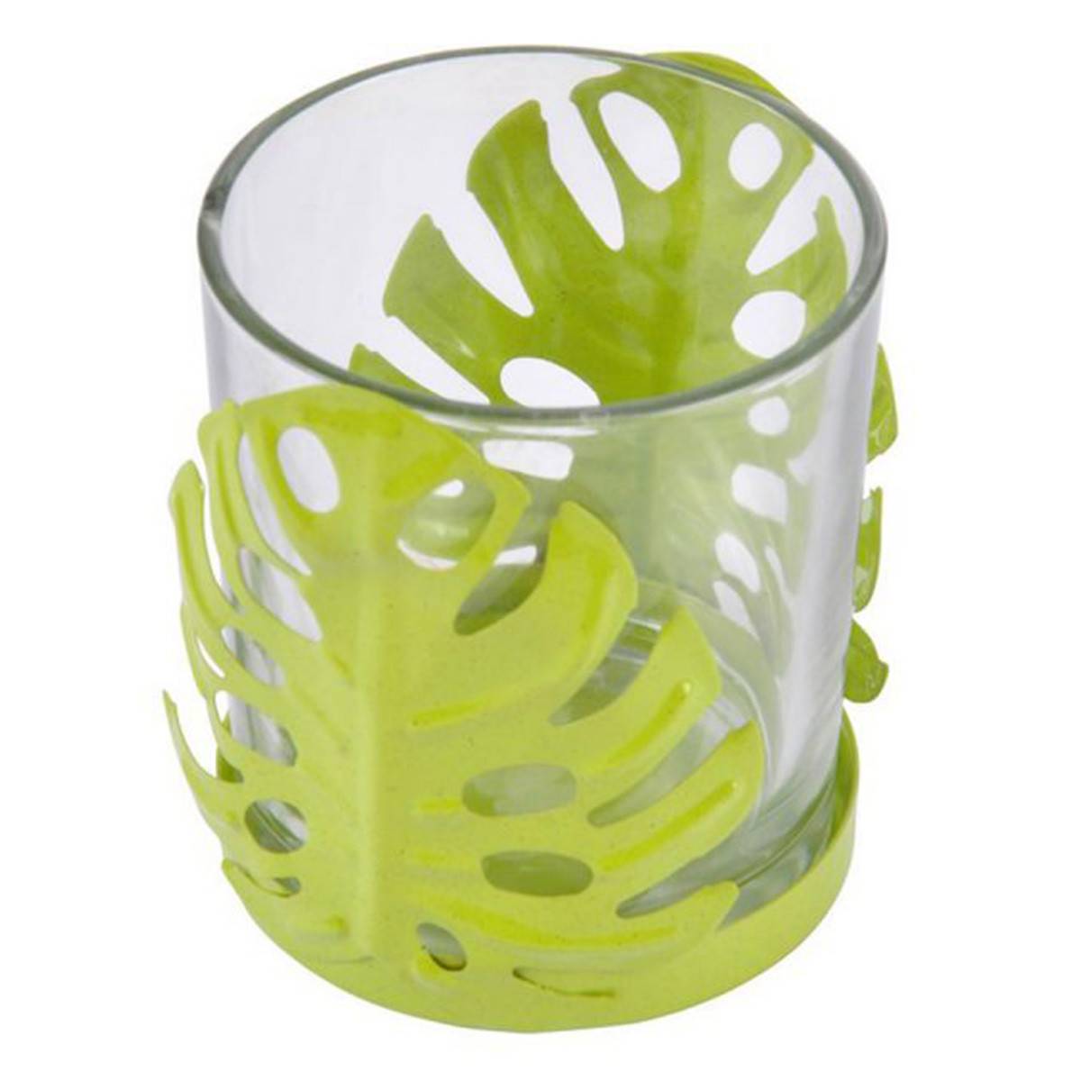 Photophore en Verre "Jardin d'Hiver" 8cm Vert Clair