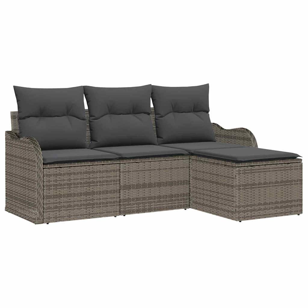 Salon de jardin 4 places en polyrotin avec rangement et coussins Noir – ComfortXL Outdoor Living - Image 2