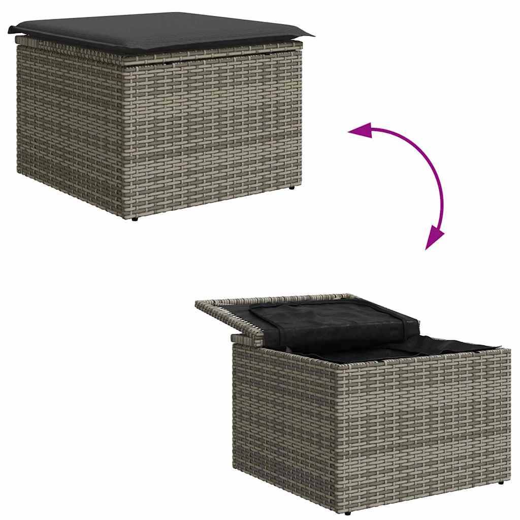 Salon de jardin 4 places en polyrotin avec rangement et coussins Noir – ComfortXL Outdoor Living - Image 3