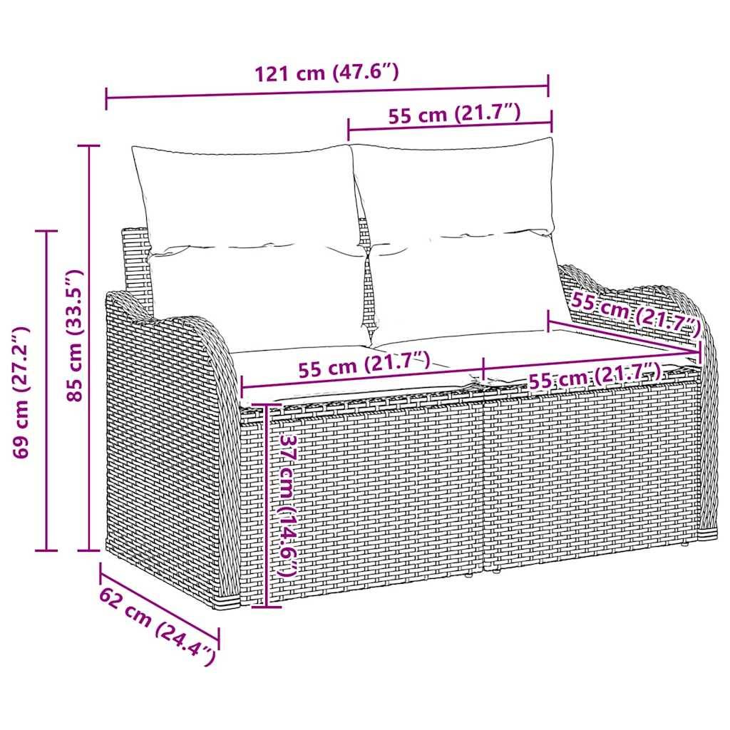 Salon de jardin 4 places en polyrotin avec rangement et coussins Noir – ComfortXL Outdoor Living - Image 5