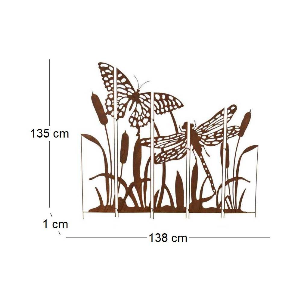 La Grande Prairie - Silhouette décorative papillon et libellule 138 x 1 x 135 cm - Imagen 3