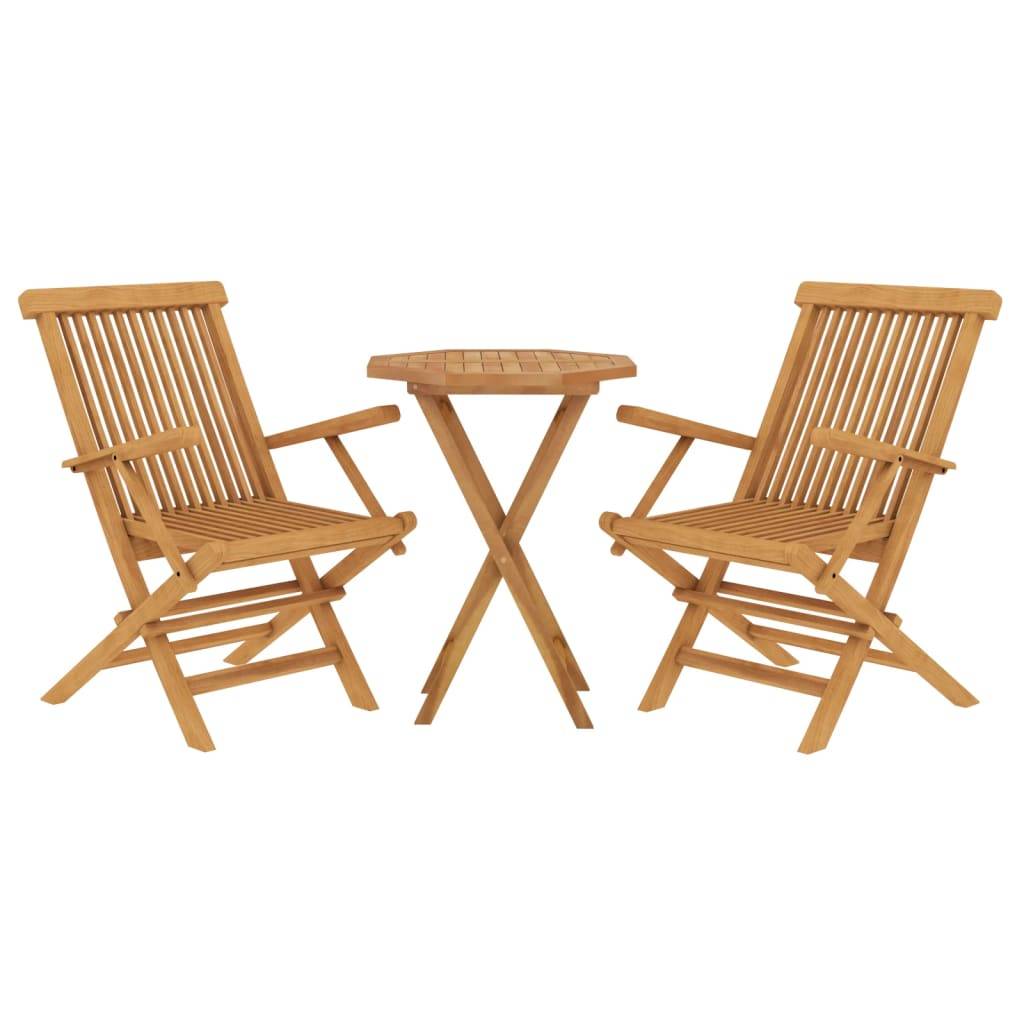 Maison Chic - Ensemble de 3 pcs table de jardin avec chaises - mobilier de jardin Bois de teck massif-JU2800 - Image 3
