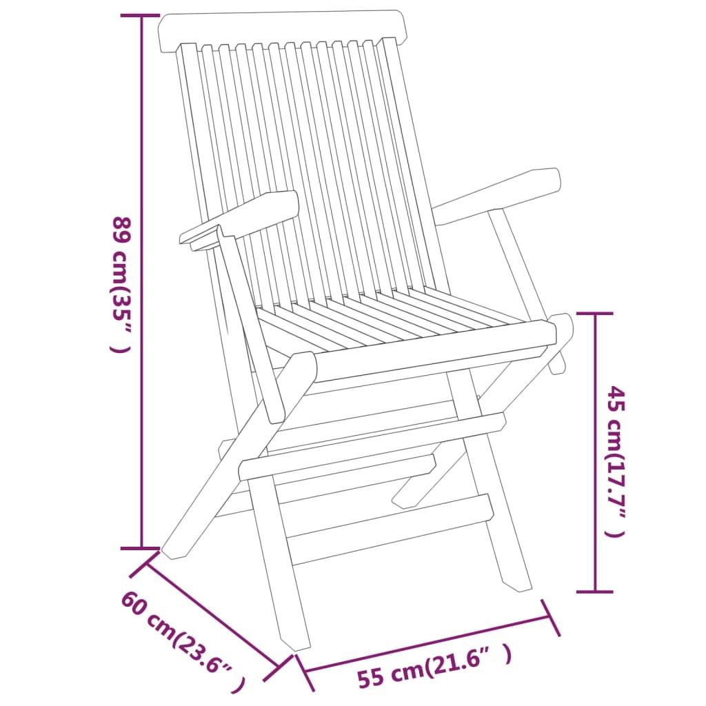 Maison Chic - Ensemble de 3 pcs table de jardin avec chaises - mobilier de jardin Bois de teck massif-JU2800 - Image 9