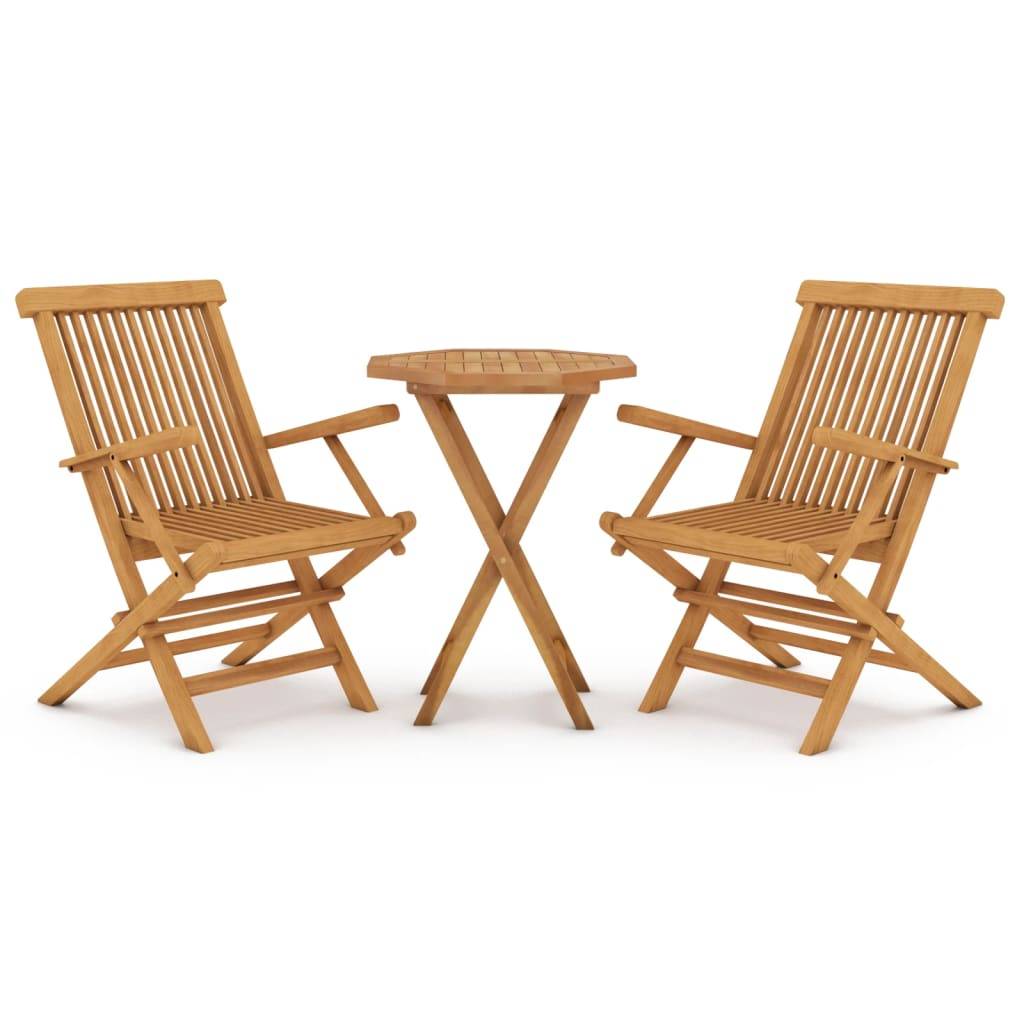 Maison Chic - Ensemble de 3 pcs table de jardin avec chaises - mobilier de jardin Bois de teck massif-JU2800 - Image 1