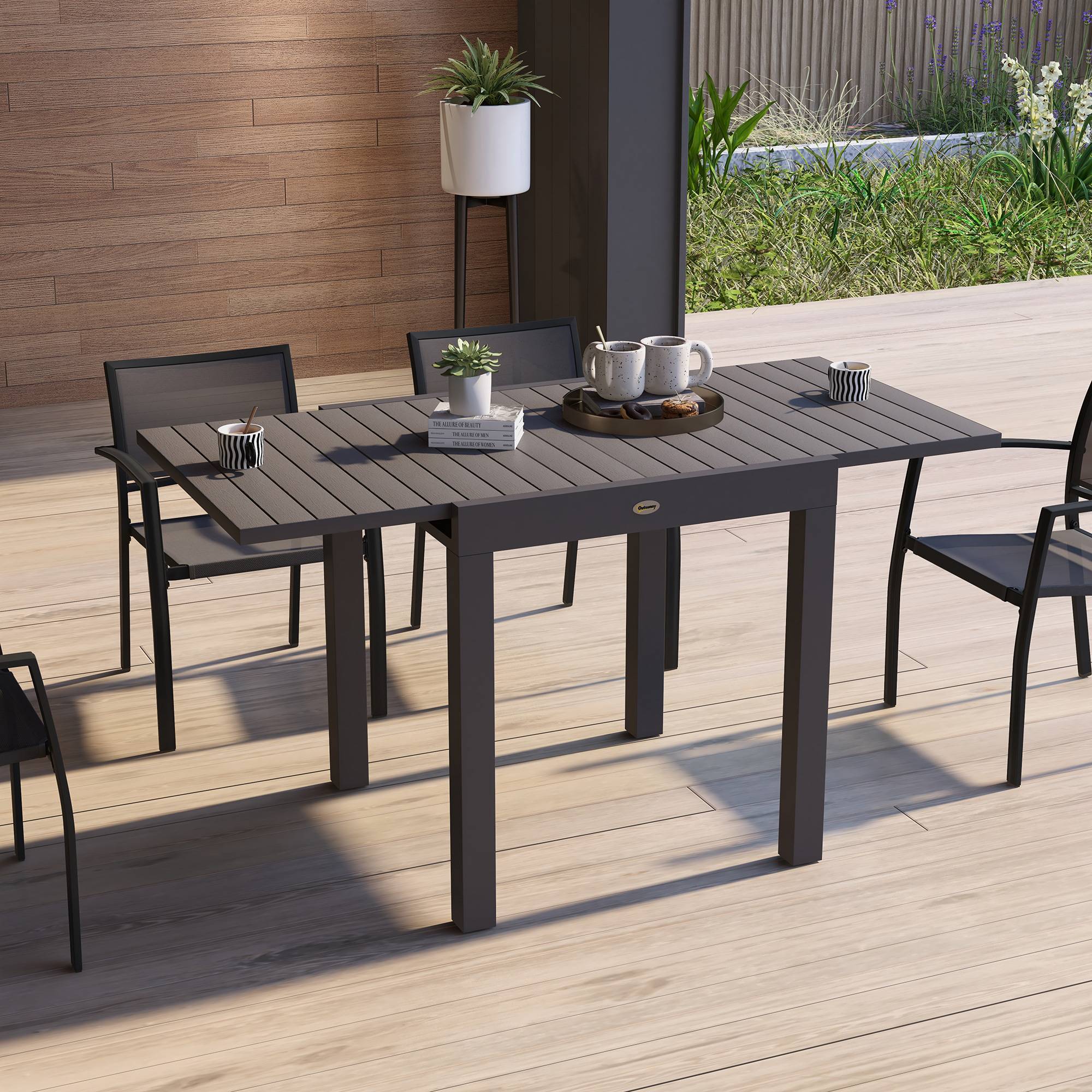 PANGIVO - Table extensible aluminium gris 162 x 80 x 75 cm - PANGIVO - Image 4