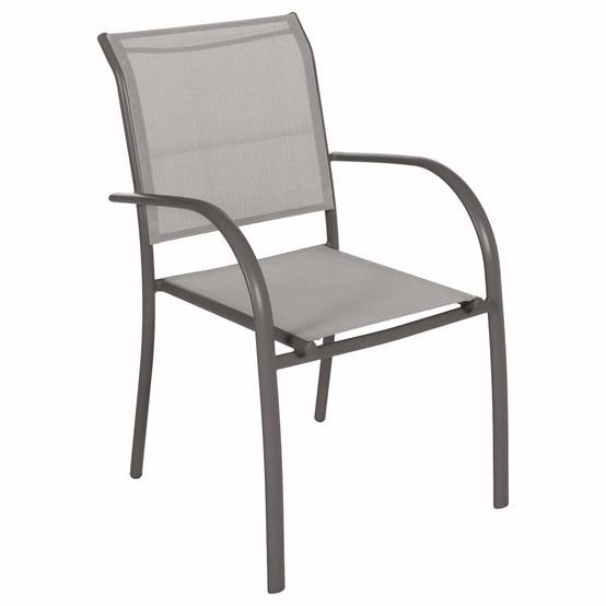 Hesperide - Fauteuil de jardin empilable "Piazza" noisette & tonka aluminium traité époxy Hespéride - Image 1