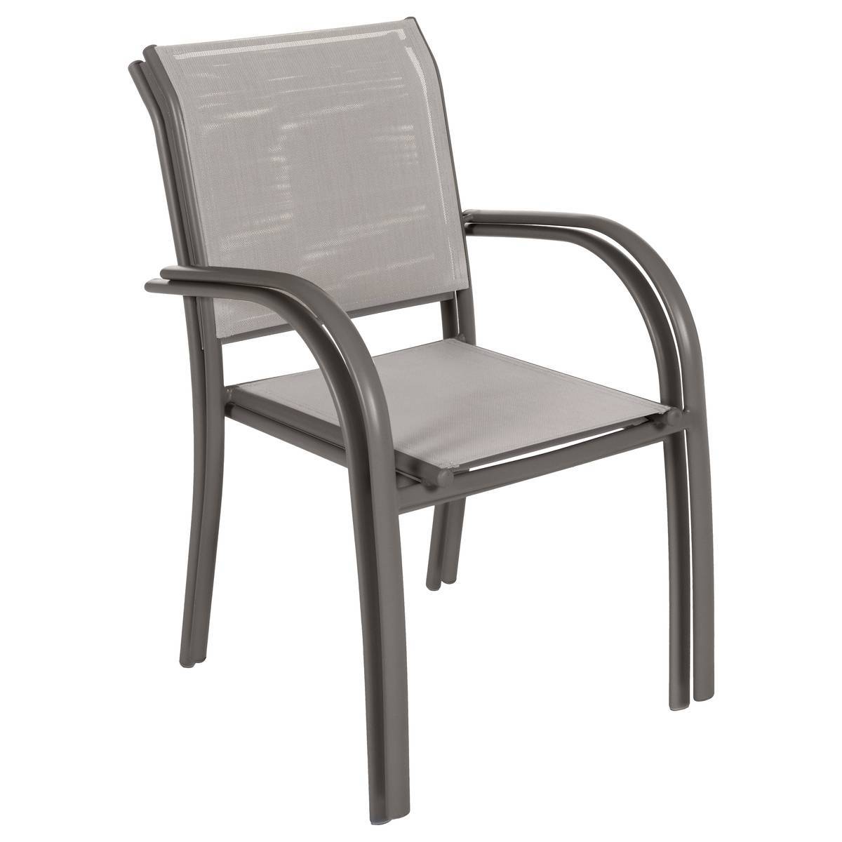Hesperide - Fauteuil de jardin empilable "Piazza" noisette & tonka aluminium traité époxy Hespéride - Image 2