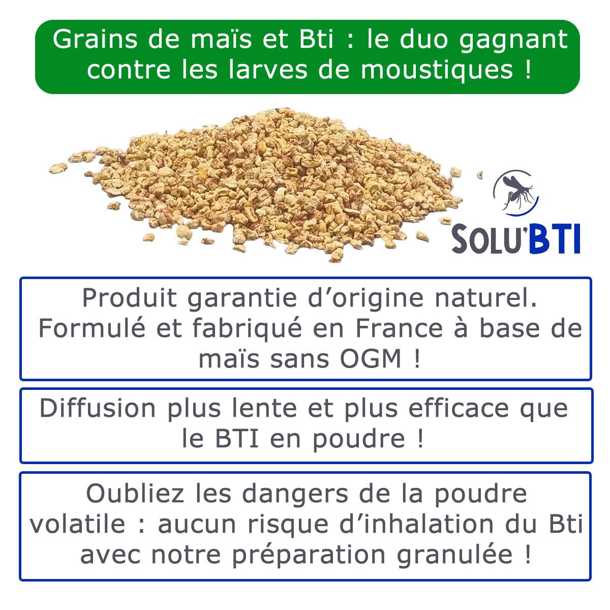 SOLU'BTI - Moustiques - 1,5 kg de Larvicide Biologique - BTI - Bacillus Thuringiensis - Image 4