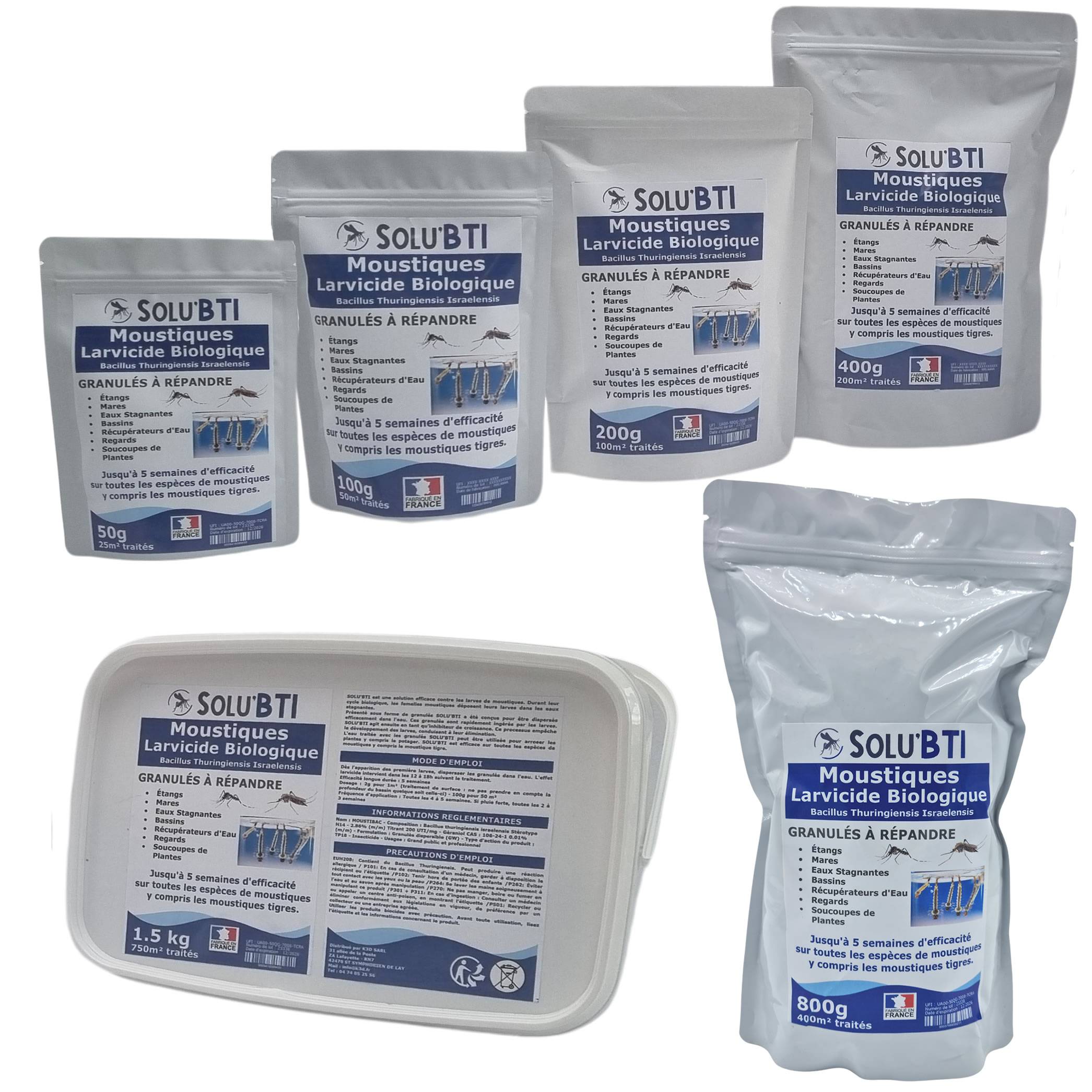 SOLU'BTI - Moustiques - 1,5 kg de Larvicide Biologique - BTI - Bacillus Thuringiensis - Image 2