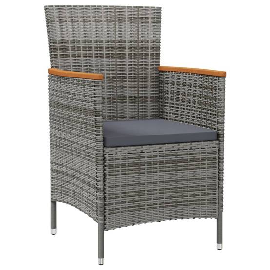 Chaises de jardin résine tressée et acier gris 61 x 60 x 88 cm - PANGIVO - Image 2