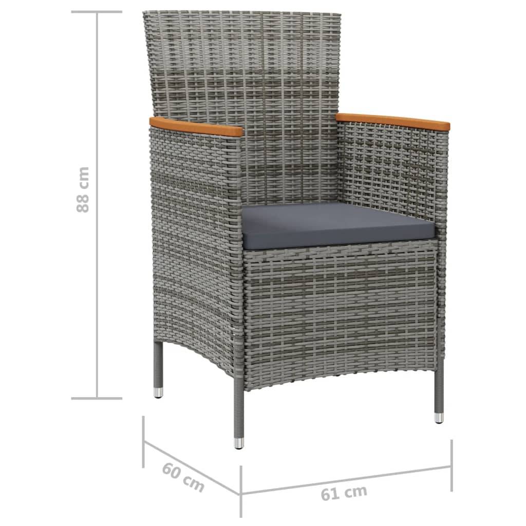 Chaises de jardin résine tressée et acier gris 61 x 60 x 88 cm - PANGIVO - Image 7