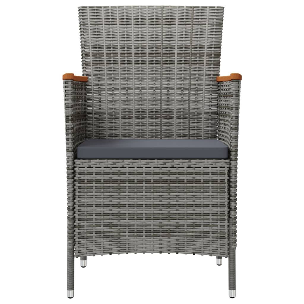 Chaises de jardin résine tressée et acier gris 61 x 60 x 88 cm - PANGIVO - Image 3
