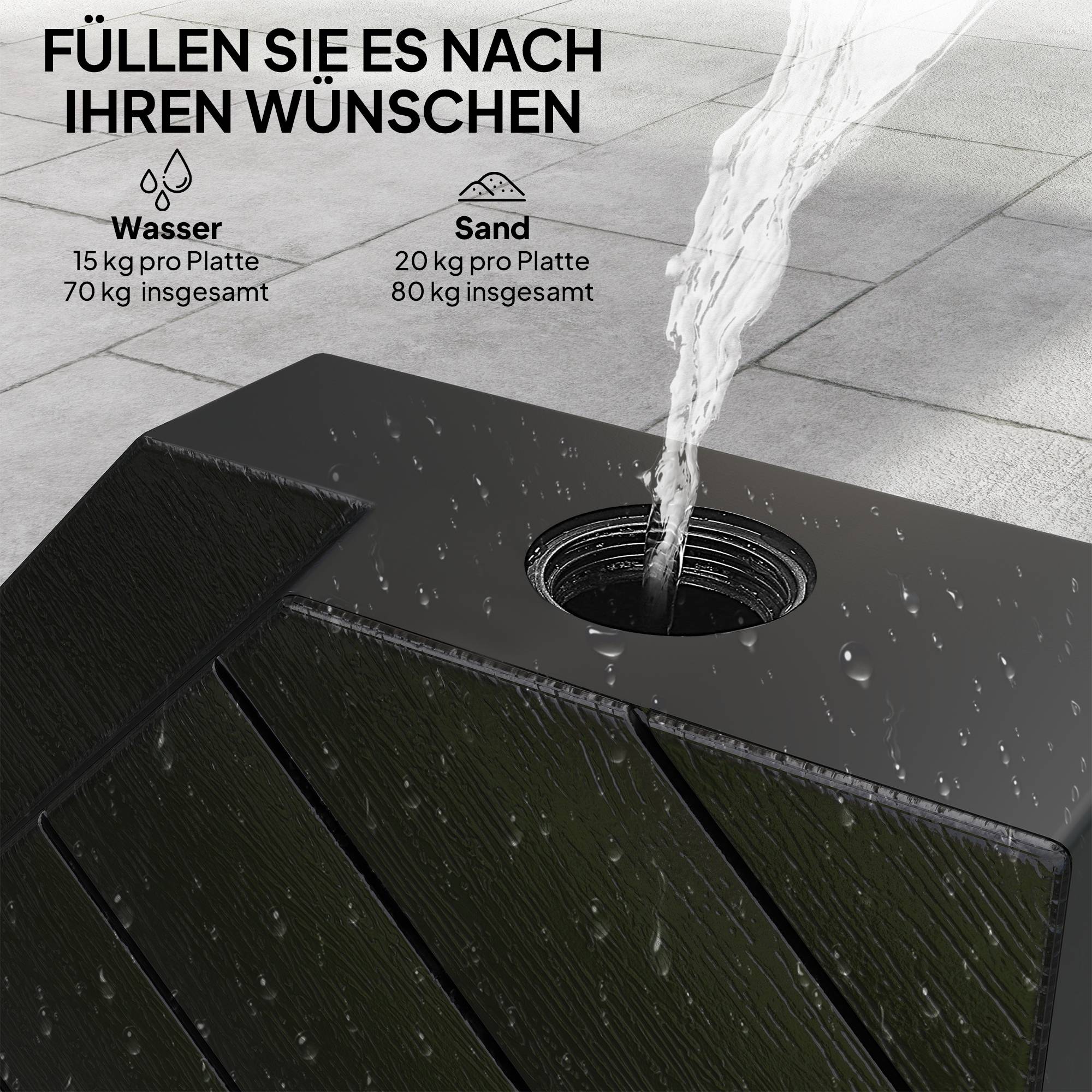 Dalles lestage parasol déporté plastique jardin extérieur remplissage aspect bois noir - ComfortXL Outdoor Living - Image 7