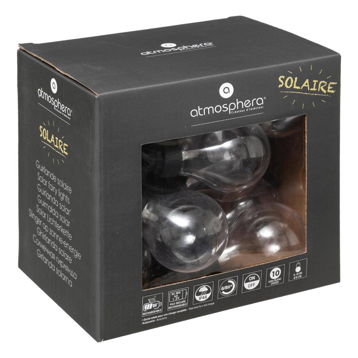 Guirlande LED solaire noir L500cm ATMOSPHERA CREATEUR D'INTERIEUR - Image 3