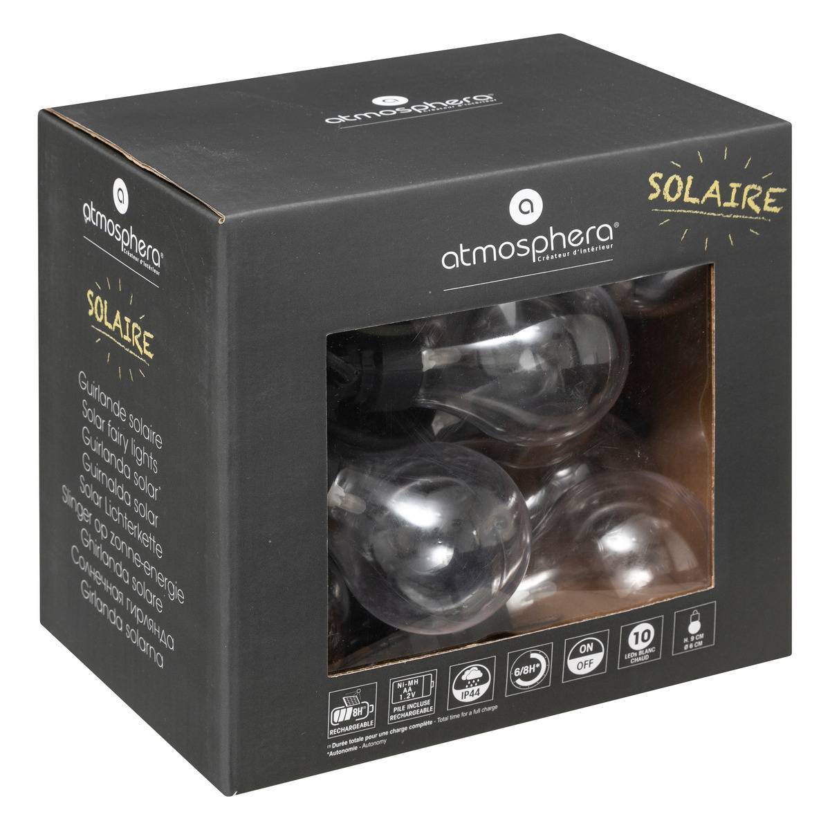 Atmosphera - Guirlande LED solaire noir L500cm - Atmosphera Créateur d'intérieur - Imagen 5