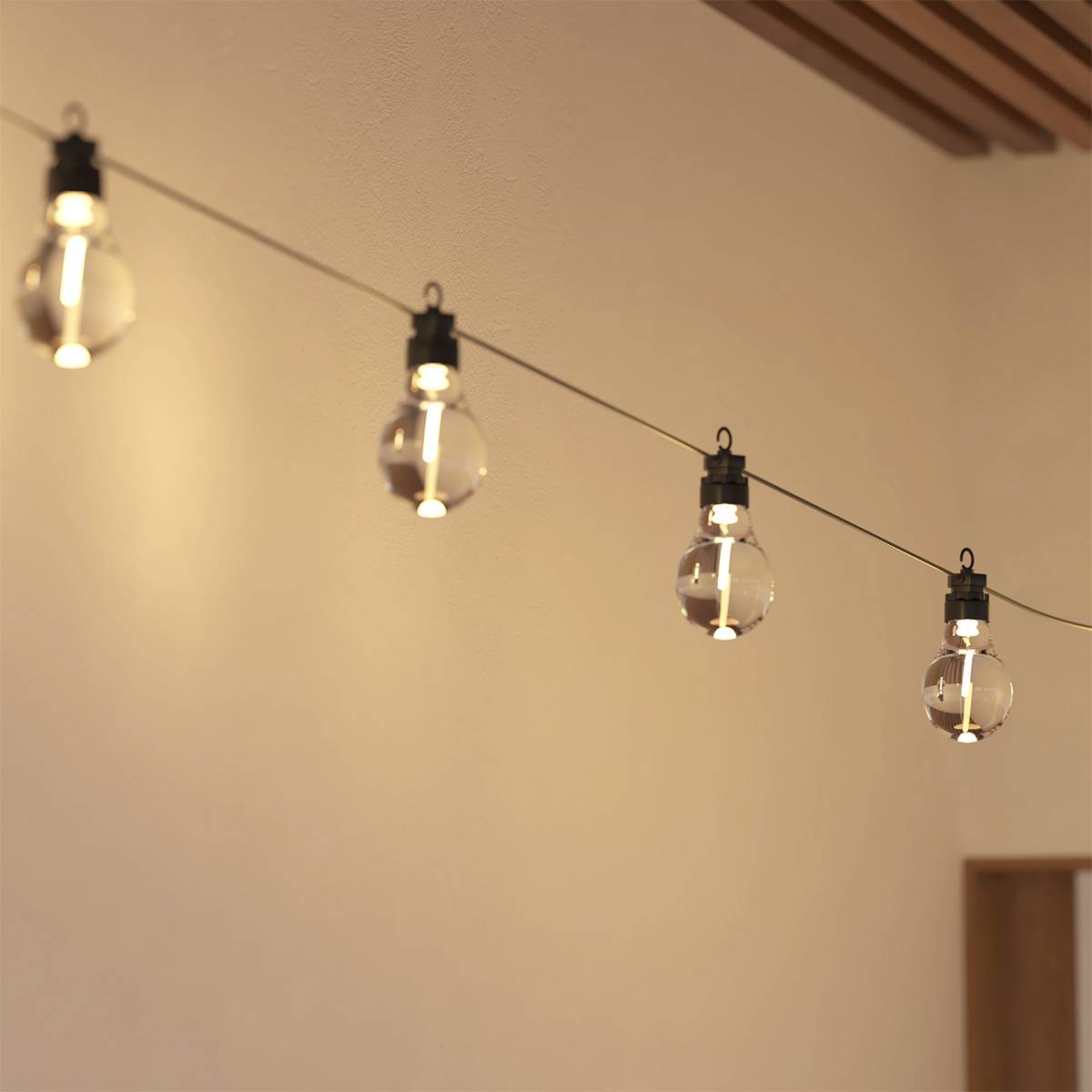 Guirlande LED solaire noir L500cm ATMOSPHERA CREATEUR D'INTERIEUR - Image 1