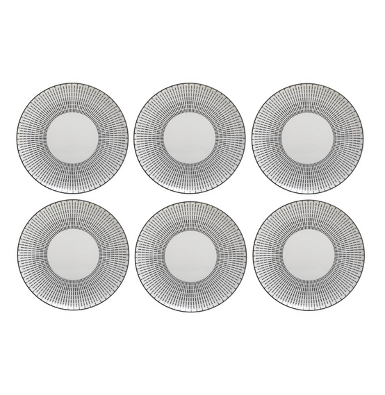 Set de 6 assiettes plates Lunis - D 27 cm - Noir - Image 1