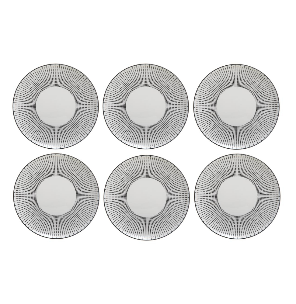 Set de 6 assiettes plates Lunis - D 27 cm - Noir - Image 1