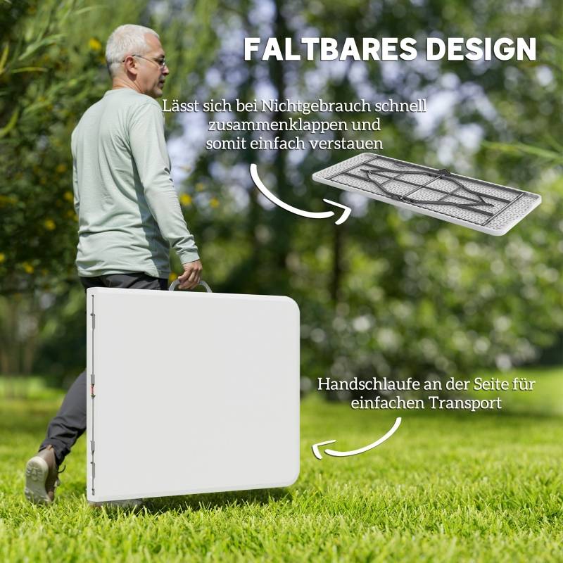 Table pliable métal plastique blanche, table pique-nique et camping pratique - Image 4