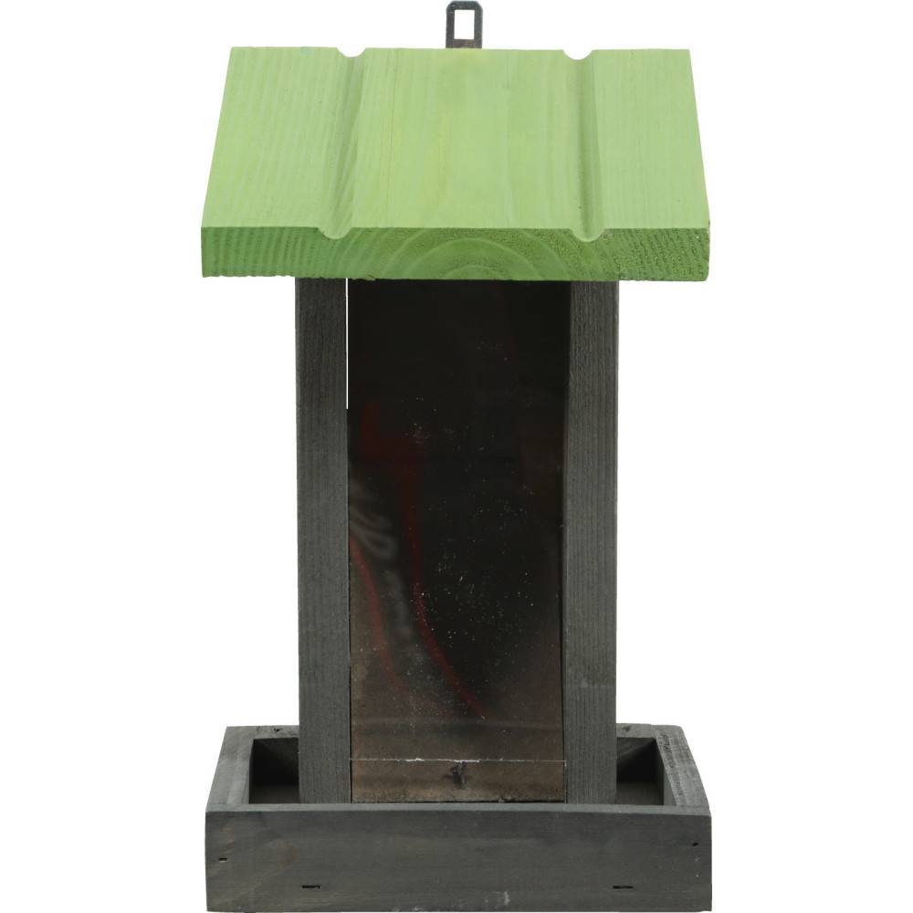 Zolux - Mangeoire silo à graines, bois vert H 24 cm pour oiseaux - Imagen 1