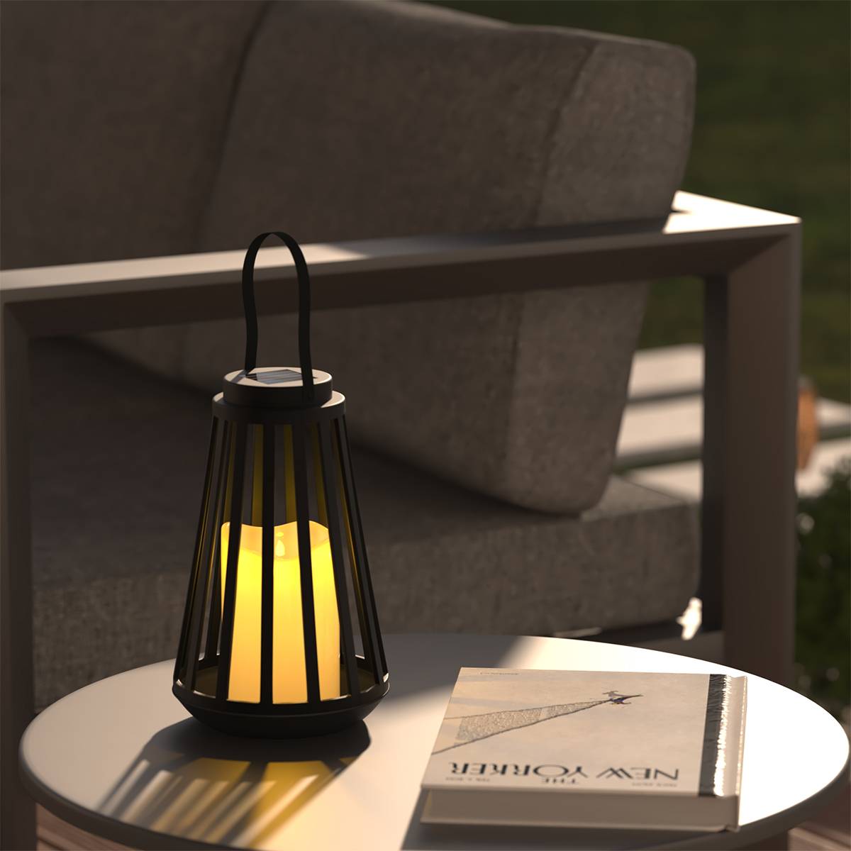 Lanterna LED ATMOSPHERA H 28 Cm, In Vetro E Polistirolo, Per Interni Ed Esterni, Luci Calde - 2