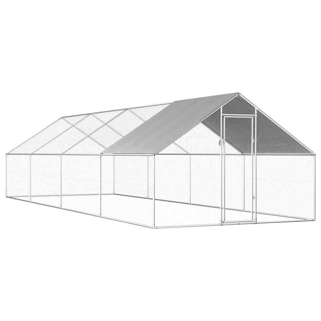 Vidaxl - Poulailler d'extérieur 2,75 x 8 x 1,92 m Acier galvanisé vidaXL 170791 - Image 1