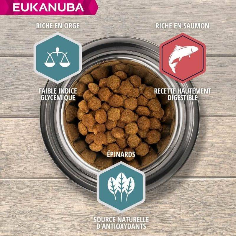 Eukanuba - CROQUETTES CHIEN ADULT SAUMON LARGE - EUKANUBA 2,5 kg - Imagen 2