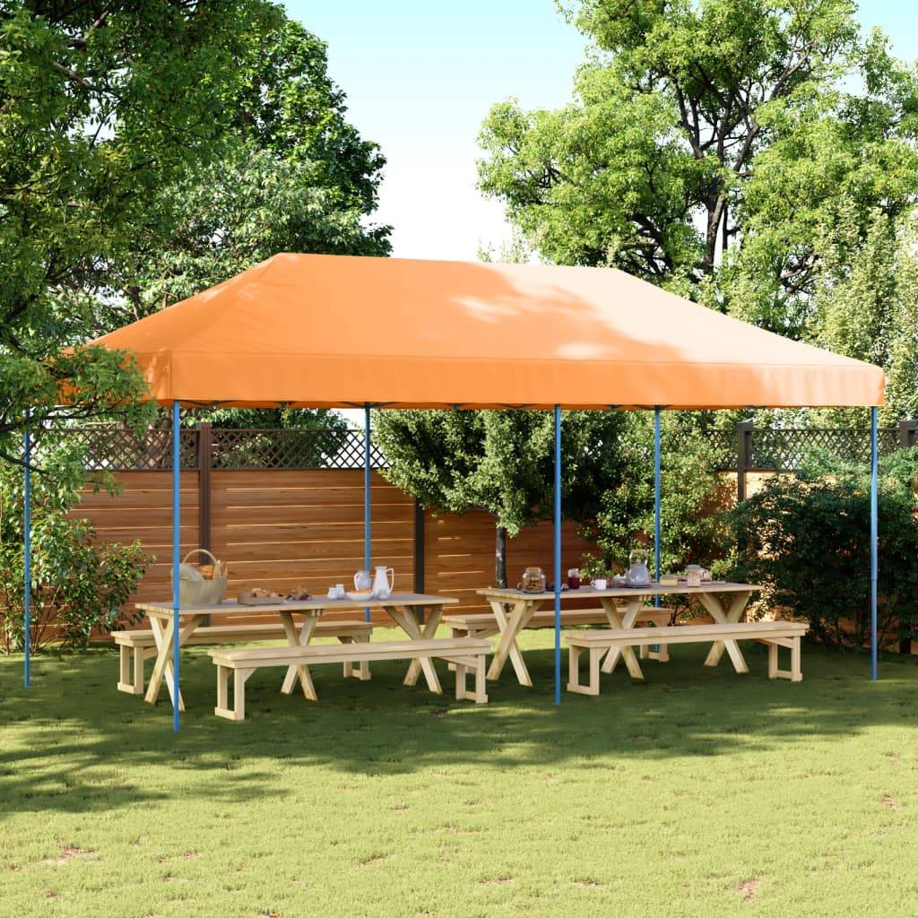 ComfortXL - Tente de réception pliante acier pour grands rassemblements toit Oxford 5.8x3m Orange - ComfortXL Outdoor Living - Image 1