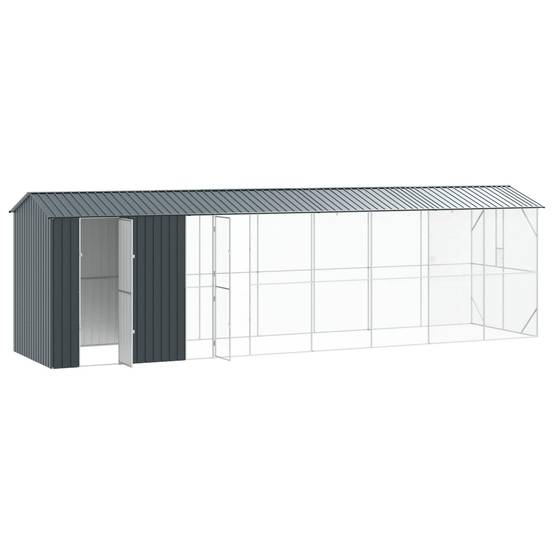 Enclos Oiseaux Acier Galvanisé XXL 860x208cm Anthracite - ComfortXL Outdoor Living - Image 2