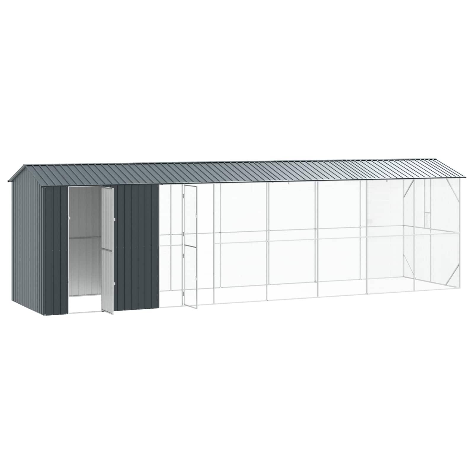 Enclos Oiseaux Acier Galvanisé XXL 860x208cm Anthracite - ComfortXL Outdoor Living - Image 2