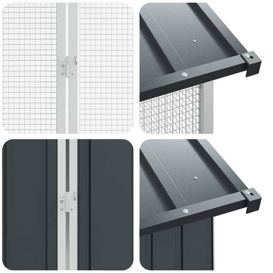 Enclos Oiseaux Acier Galvanisé XXL 860x208cm Anthracite - ComfortXL Outdoor Living - Image 6