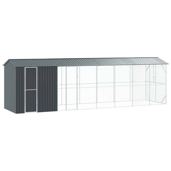 Enclos Oiseaux Acier Galvanisé XXL 860x208cm Anthracite - ComfortXL Outdoor Living - Image 1