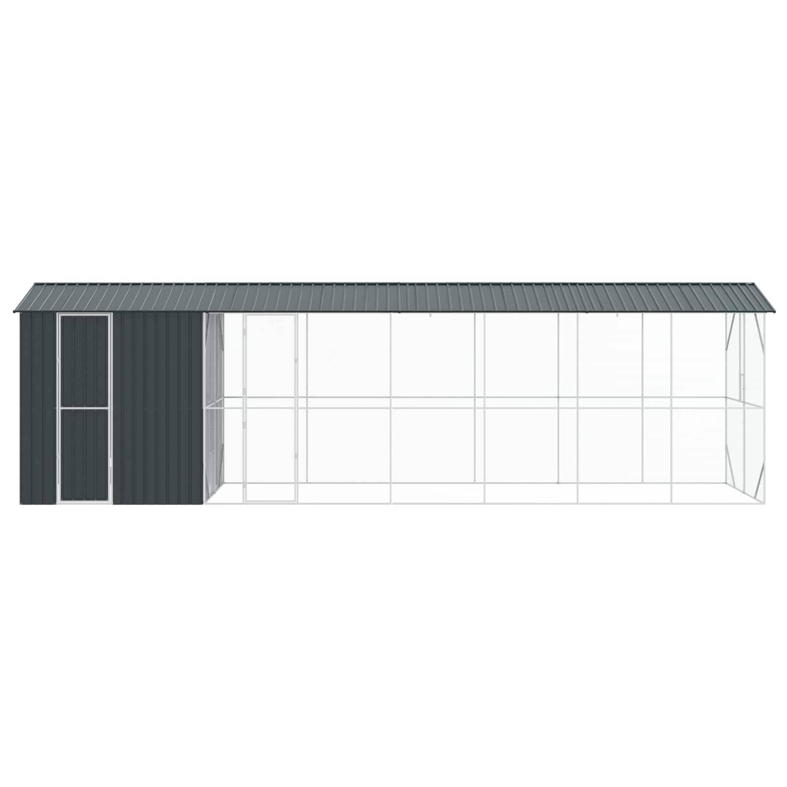 Enclos Oiseaux Acier Galvanisé XXL 860x208cm Anthracite - ComfortXL Outdoor Living - Image 3