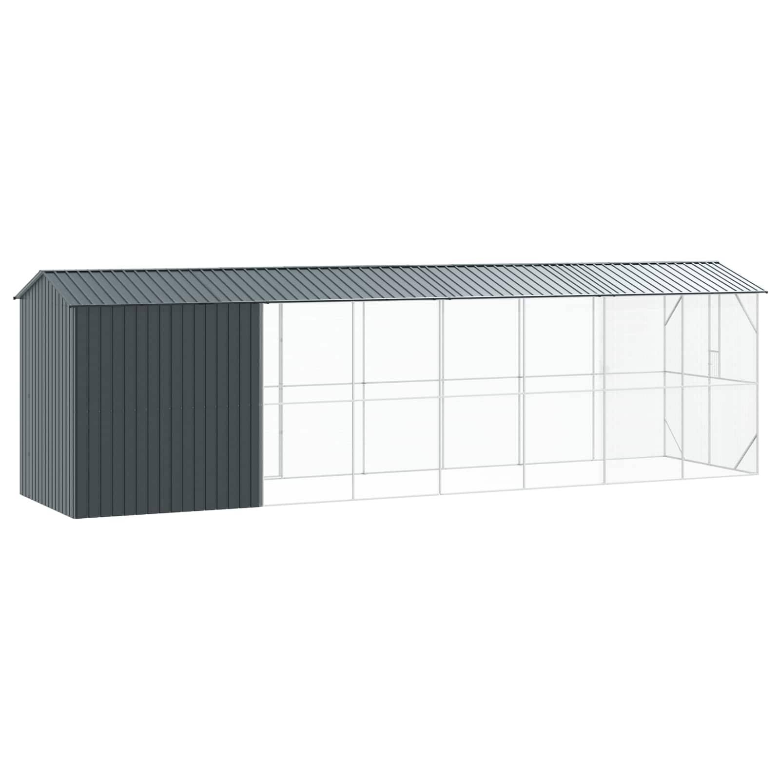 Enclos Oiseaux Acier Galvanisé XXL 860x208cm Anthracite - ComfortXL Outdoor Living - Image 5