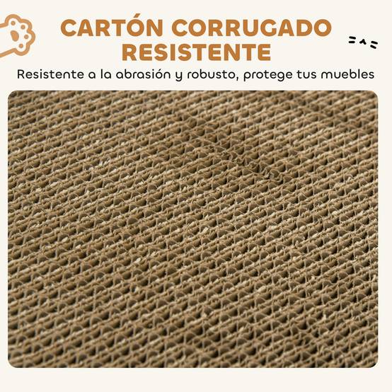 Griffoir Château pour Chat en Carton Maison de Jeu avec 2 Zones à Griffer et Herbe à Chat Marron - ComfortXL Outdoor Living - Image 7