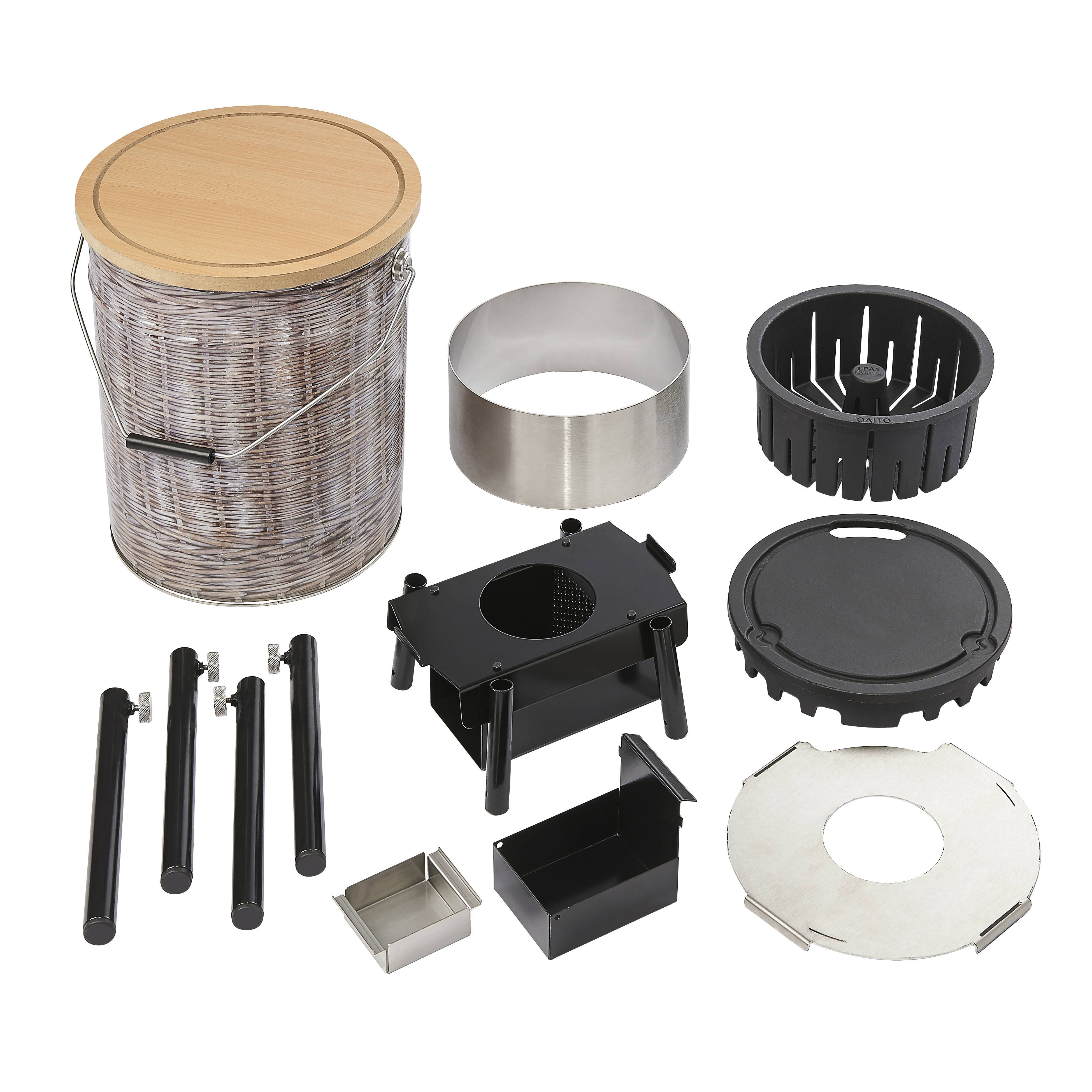 QAÏTO BBQ camping plancha brasero aux pellets Seau epoxy OR - Image 3