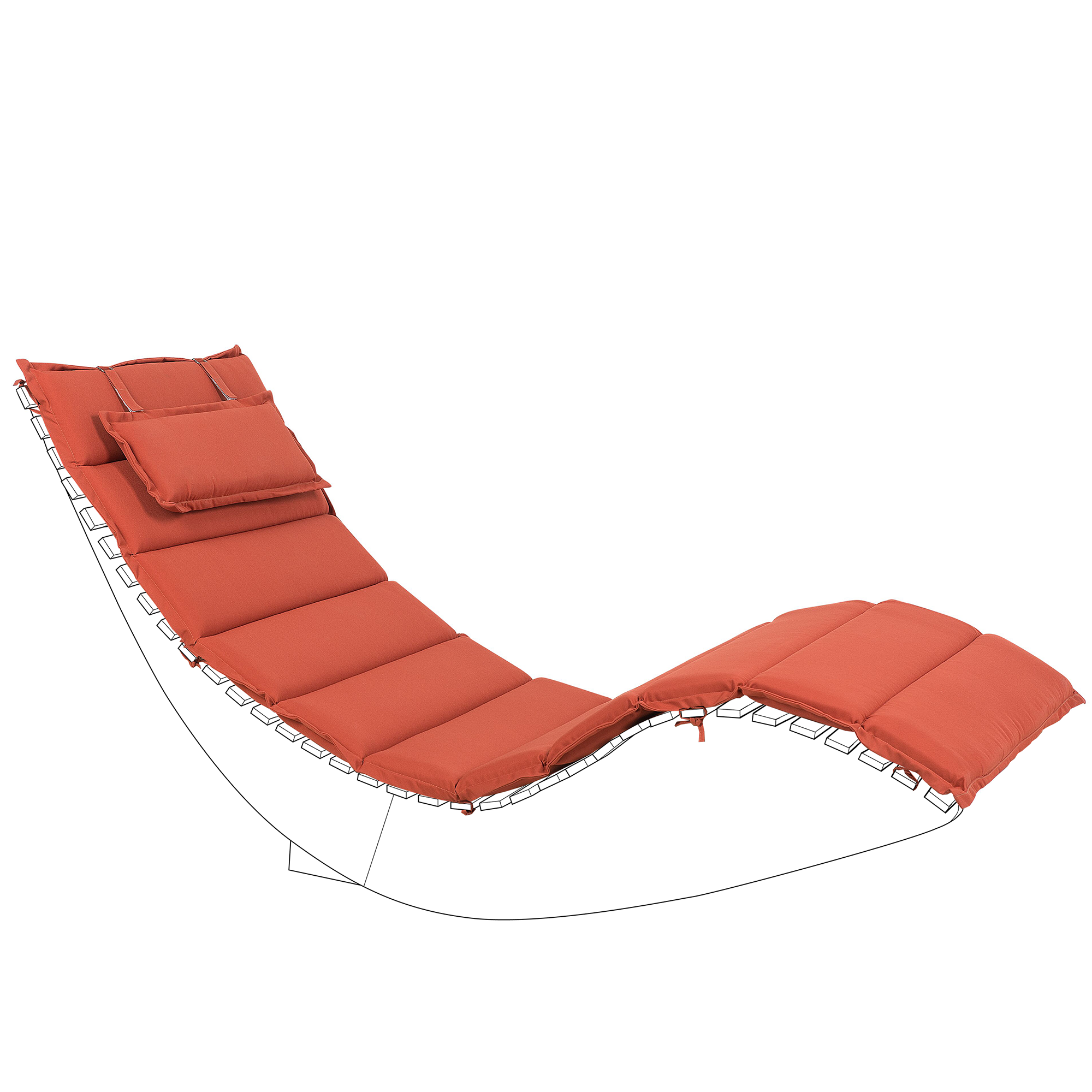 Beliani - Coussin pour chaise longue Brescia 60 x 180 cm en Tissu Imperméabe Rouge Beliani - Imagen 1