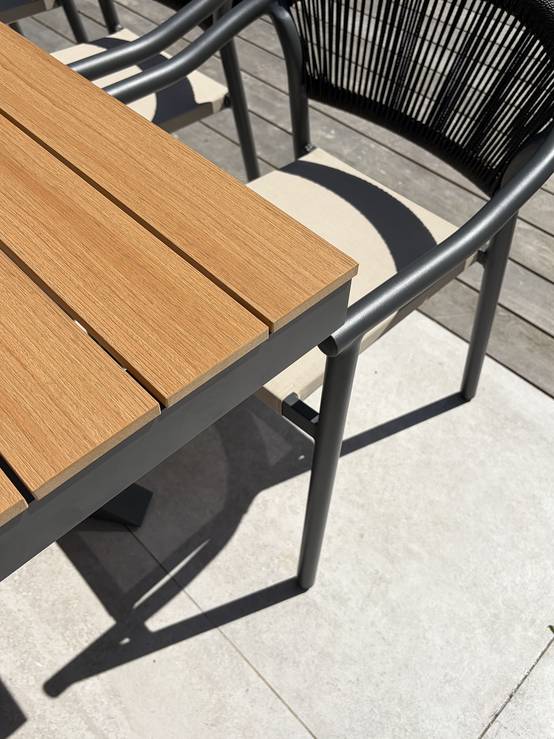 Dcb Garden - Ensemble repas de jardin 8 places en alu - Gris anthracite - LAMU - Image 5