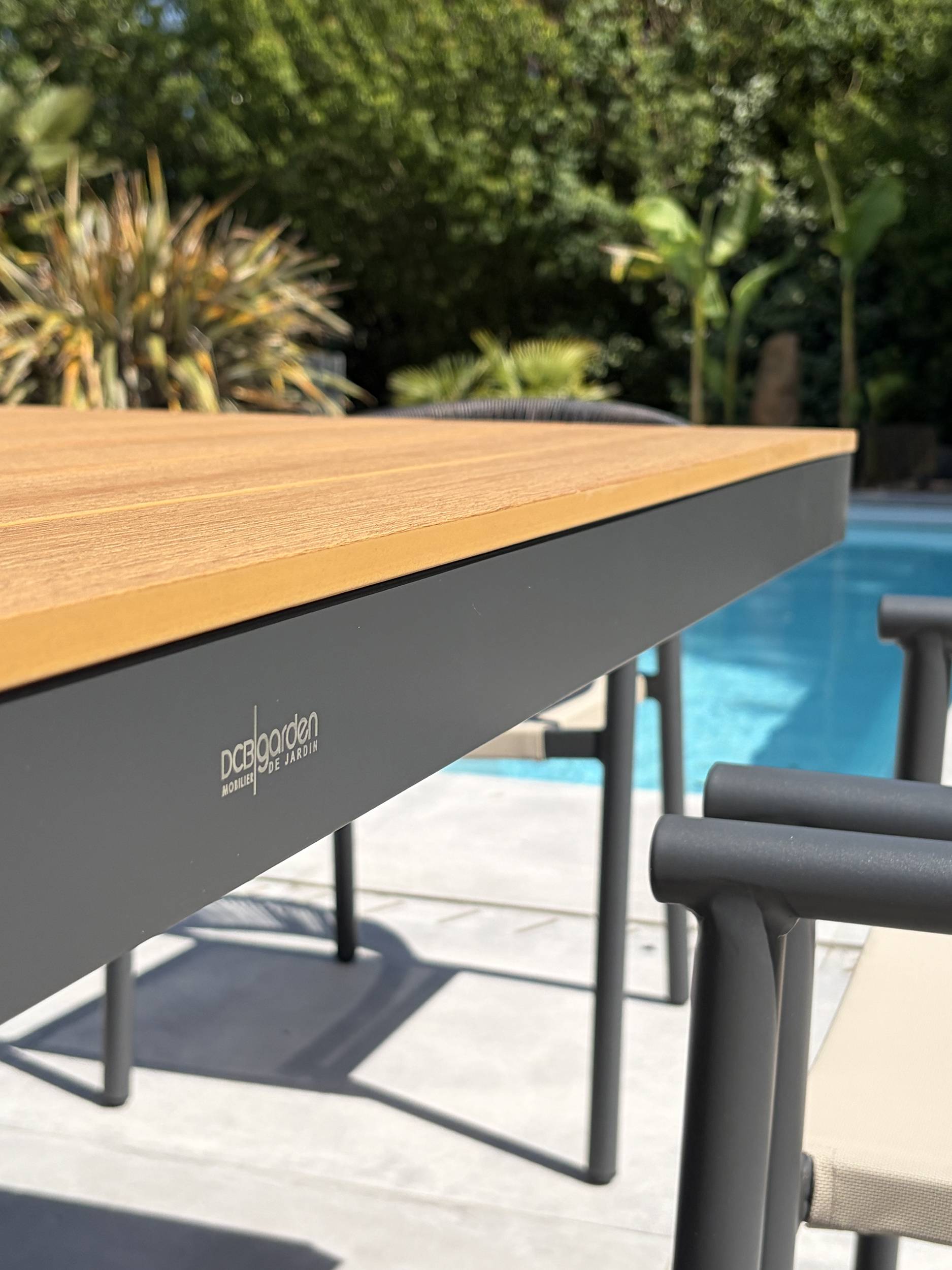 Dcb Garden - Ensemble repas de jardin 8 places en alu - Gris anthracite - LAMU - Image 2