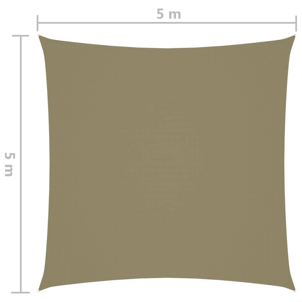 Helloshop26 - Voile toile d'ombrage parasol tissu oxford carré 5 x 5 m beige - Imagen 6