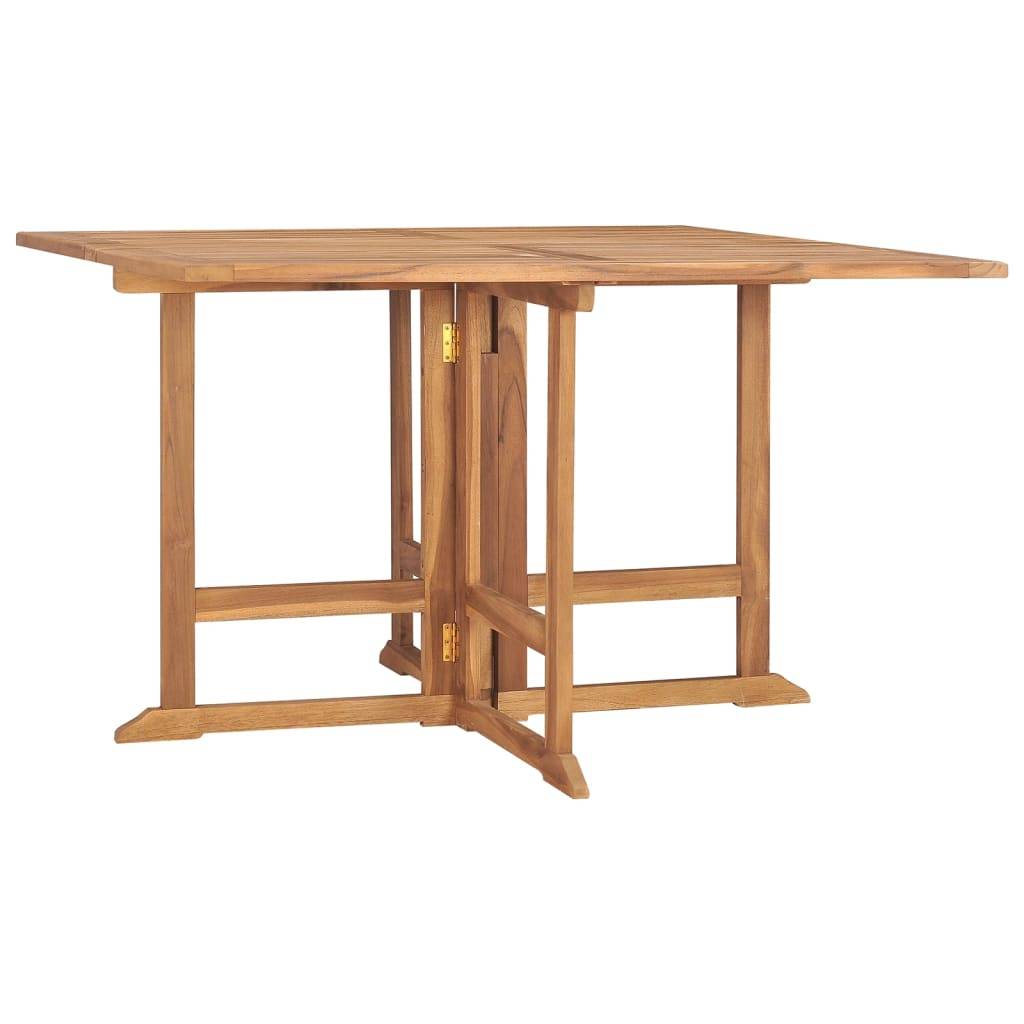Table à dîner de jardin pliable - Table d'extérieur - Table de jardin 110x110x75 cm Teck massif - Image 2