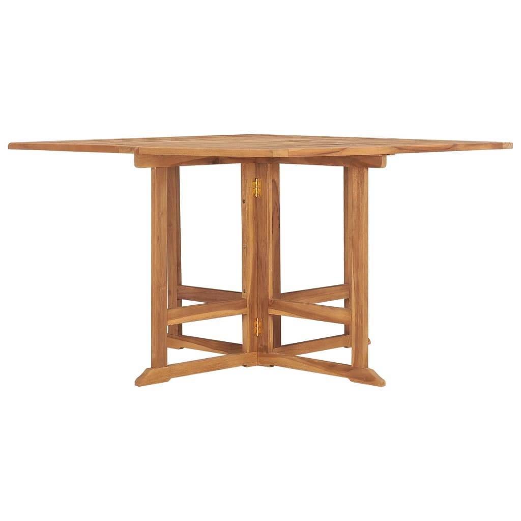 Table à dîner de jardin pliable - Table d'extérieur - Table de jardin 110x110x75 cm Teck massif - Image 1