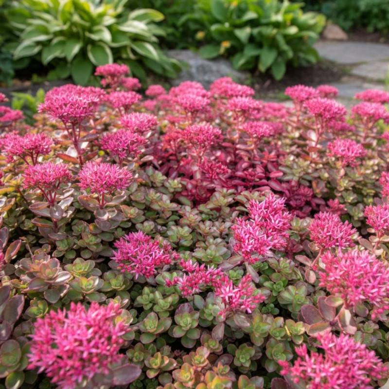 Orpin Fuldaglut, Sedum à fleurs Rose/Rouge - feuillage Persistant - Godet - 5/20 cm