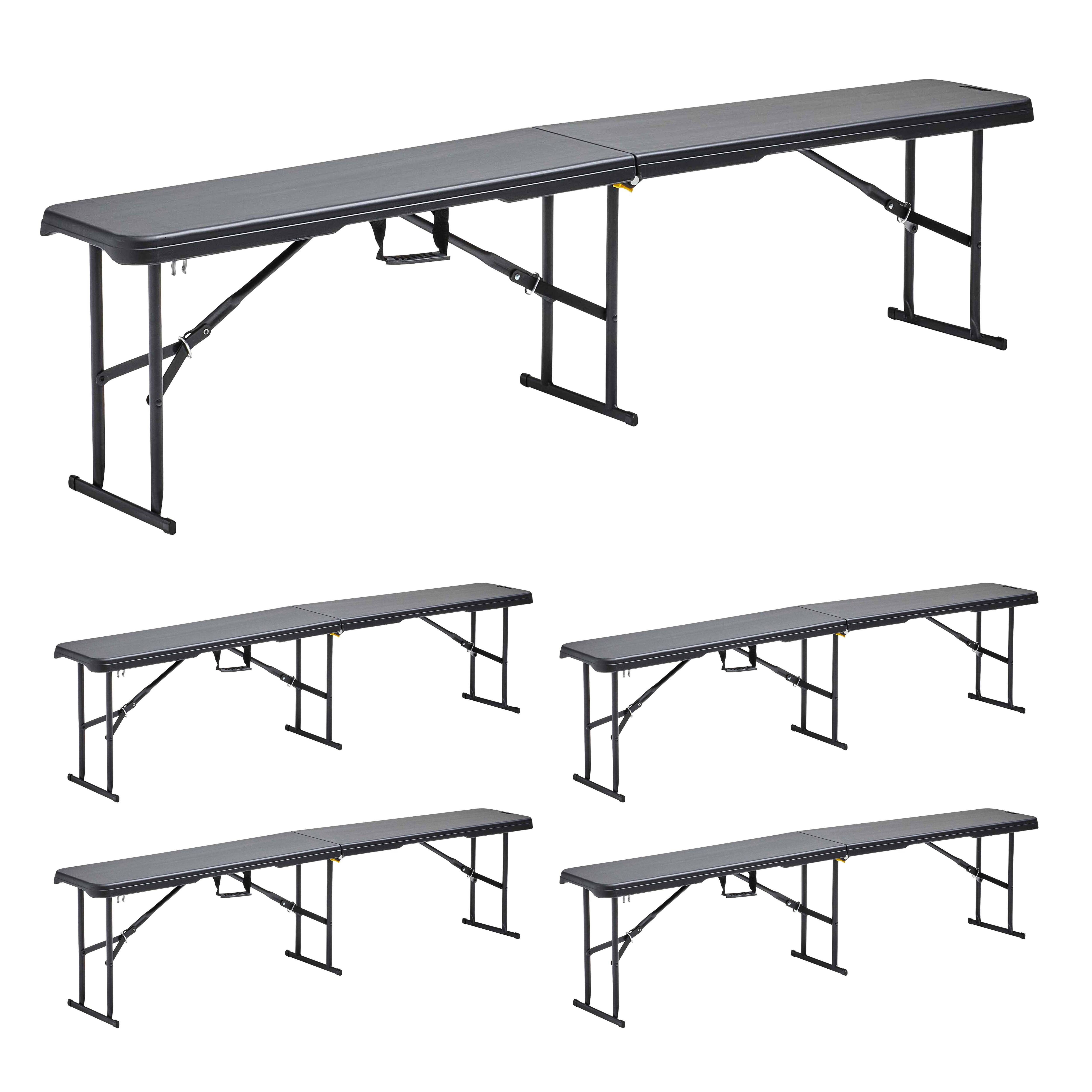 Oviala - Bancs pliants 180cm 3 places - Lot de 5 Rekkem - Oviala