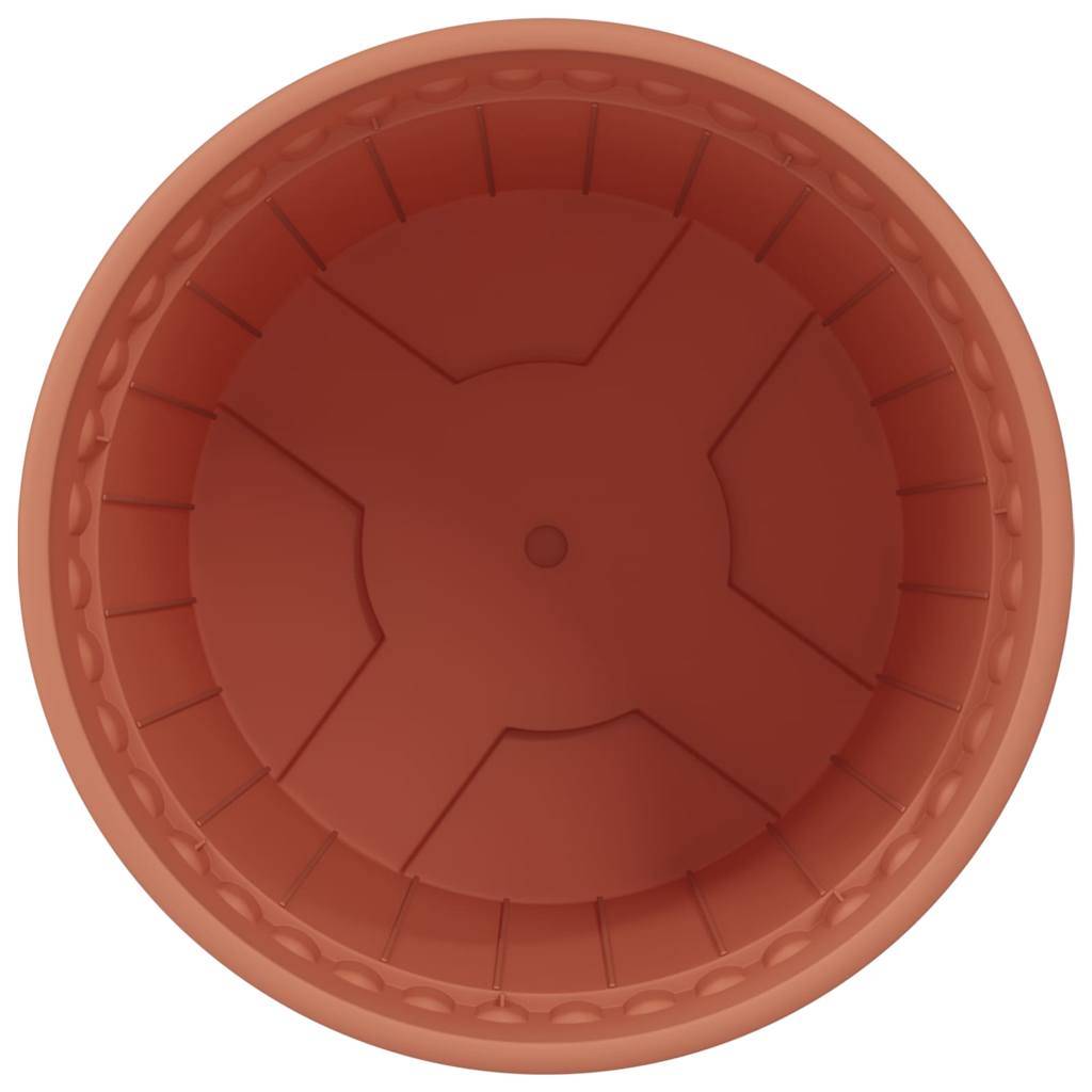 Pot à fleurs rond 24 pcs | Bac à fleurs Rouge brique Ø 17 x 14 cm Plastique - Image 6