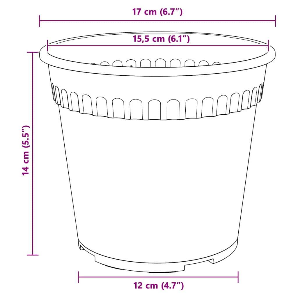 Pot à fleurs rond 24 pcs | Bac à fleurs Rouge brique Ø 17 x 14 cm Plastique - Image 9