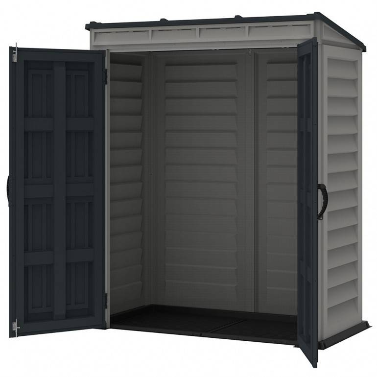 Duramax - YardMate Pent Plus Abri de jardin en PVC 170 x 92 cm, gris clair et foncé - Image 5